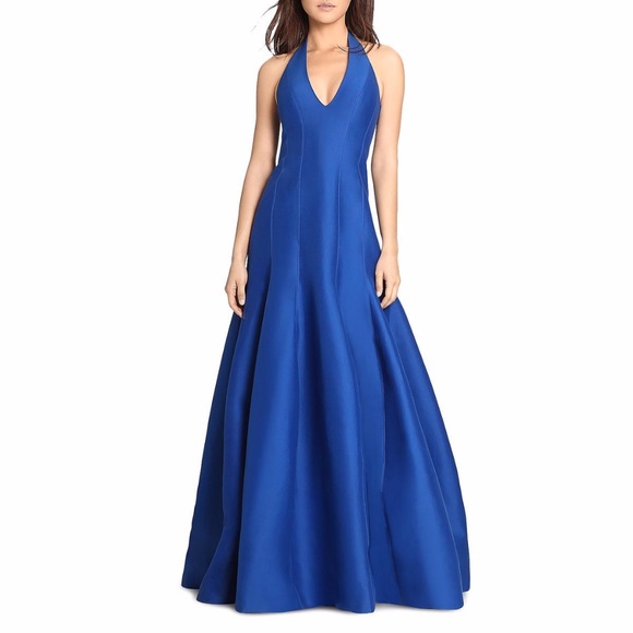 HALSTON HERITAGE Sleeveless Halter Gown